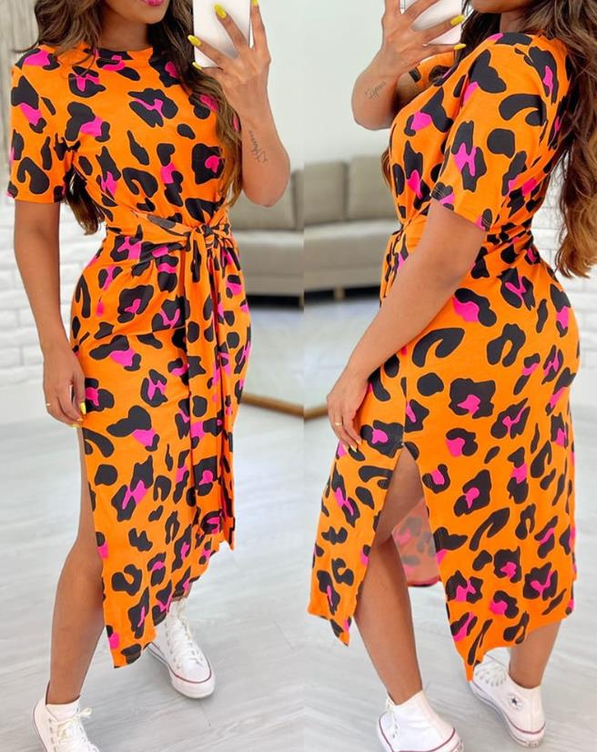 Long leopard dress